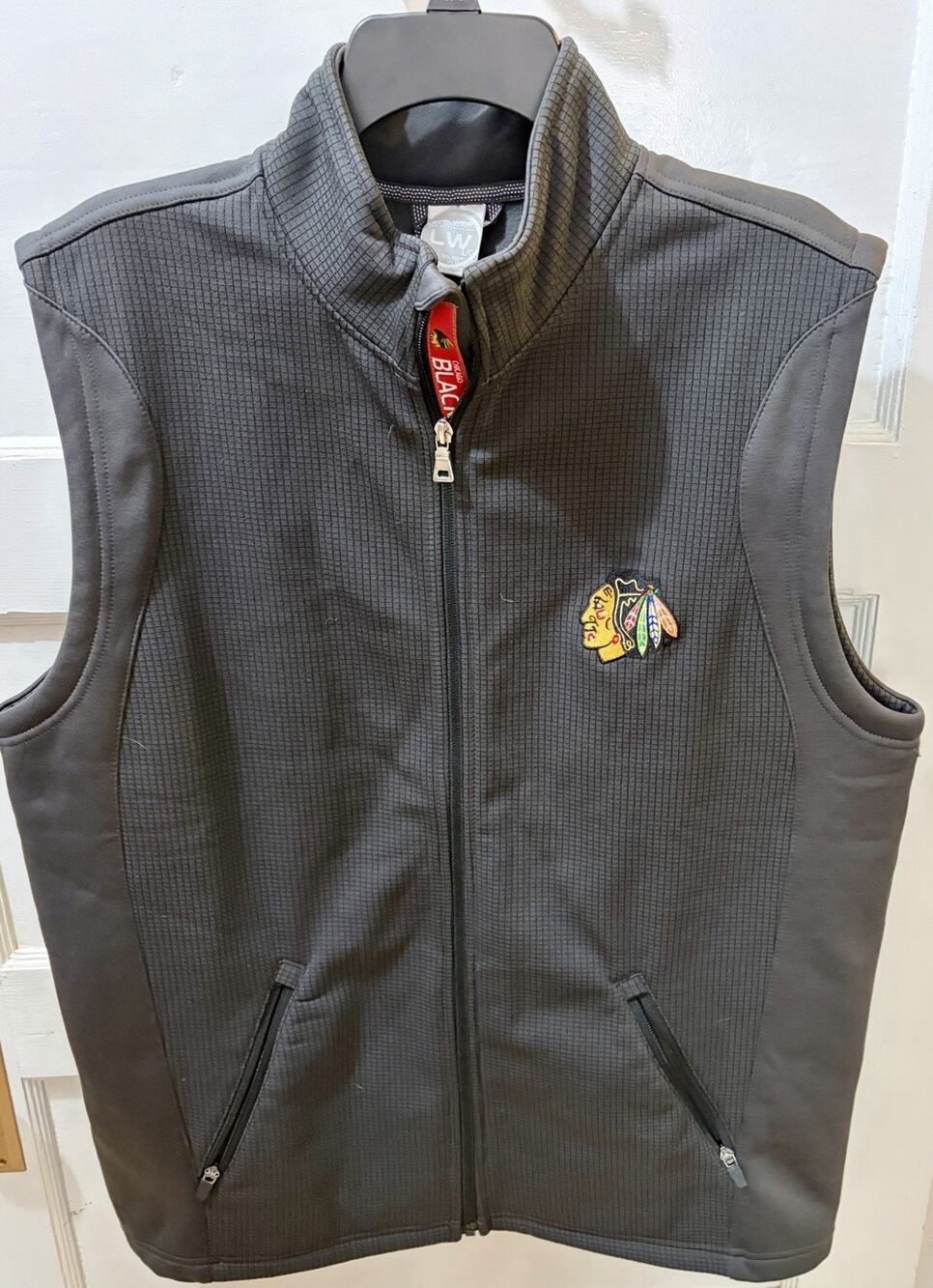 Chicago Blackhawks NHL Vest Large L Black Zip Levelwear